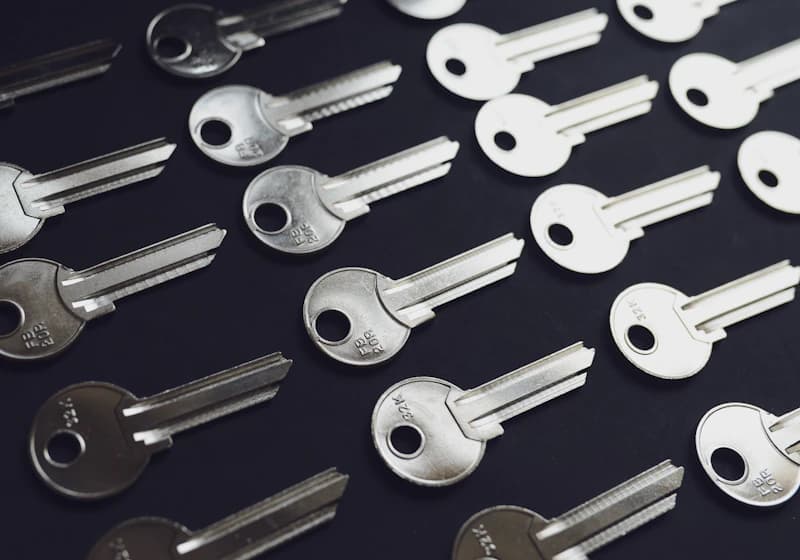 Rows of key blanks ready for duplication